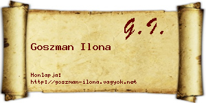 Goszman Ilona névjegykártya